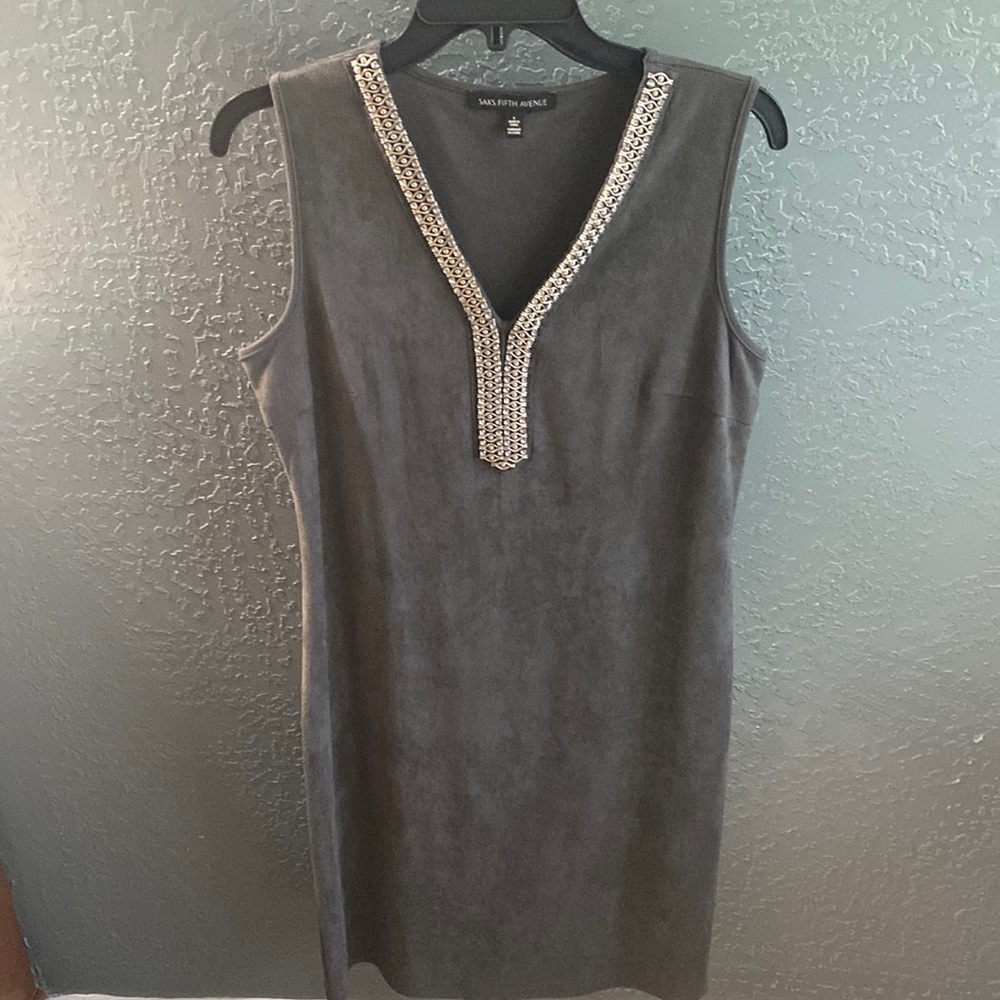 Saks fifth avenue faux suede dress